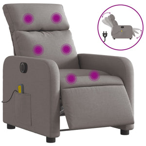 vidaXL Massagesessel Elektrisch Taupe Stoff