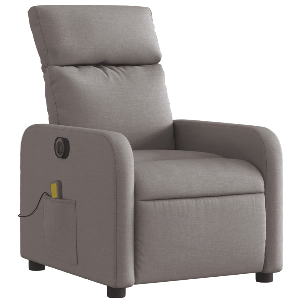 vidaXL Massagesessel Elektrisch Taupe Stoff