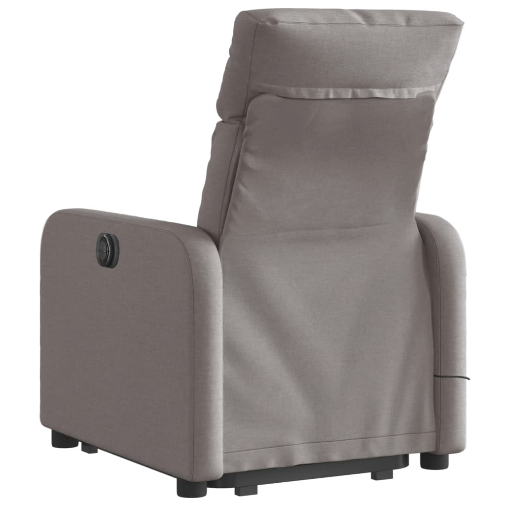 vidaXL Elektrischer Massagesessel mit Aufstehhilfe Taupe Stoff