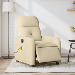 vidaXL Massagesessel Elektrisch Creme Stoff