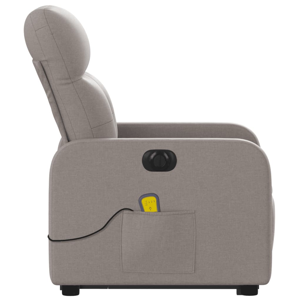 vidaXL Elektrischer Massagesessel mit Aufstehhilfe Taupe Stoff