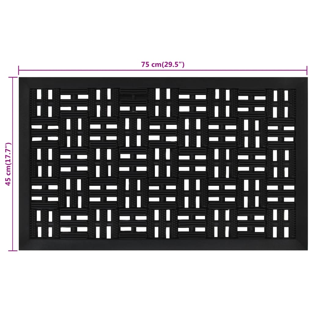 vidaXL Fußmatte Rechteckig 45x75 cm Gummi