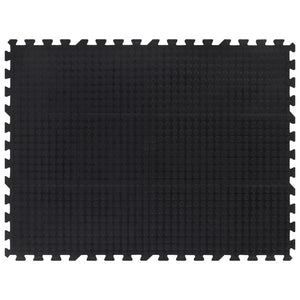 Gummi-Bodenfliese Schwarz 12 mm 90x120 cm