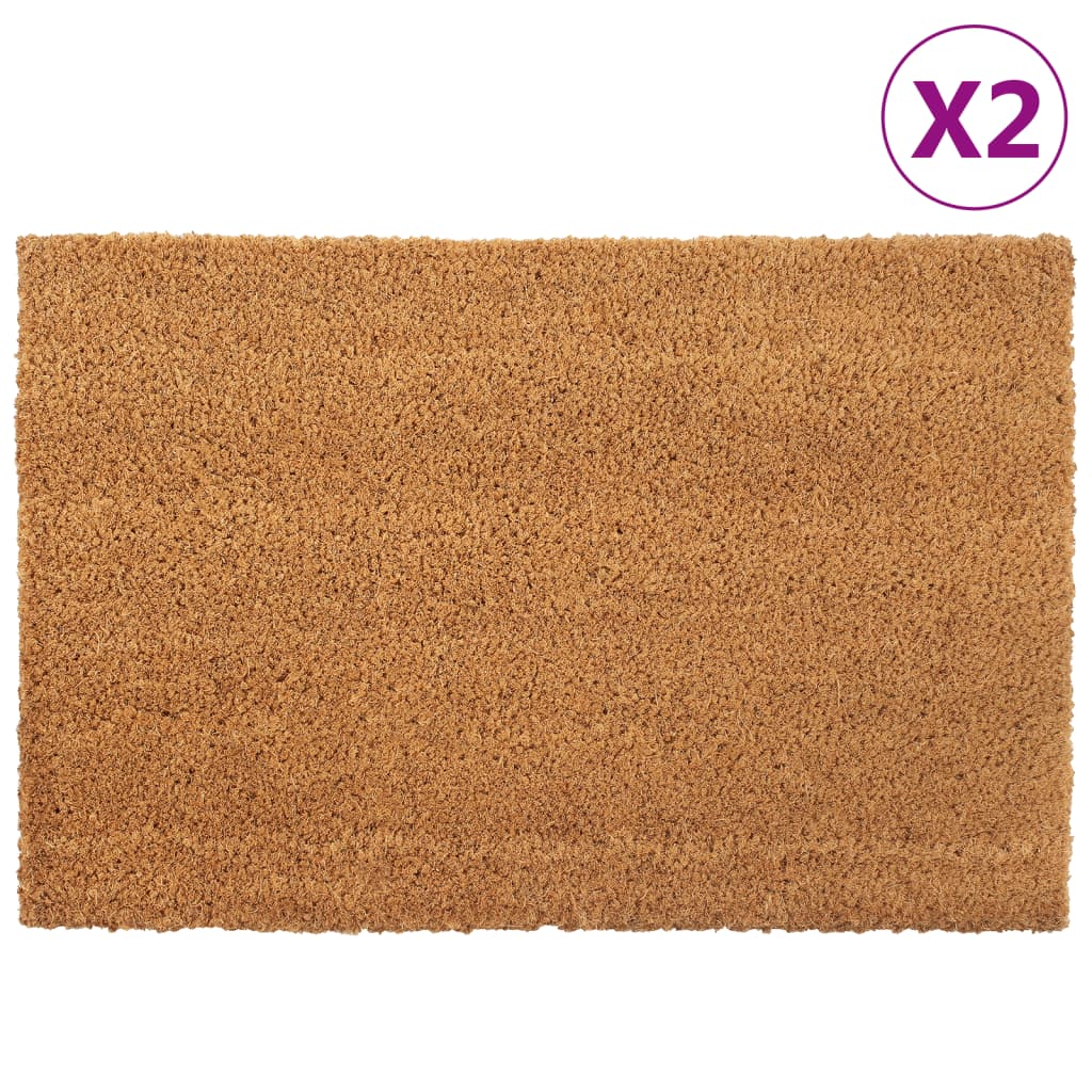 vidaXL Fußmatten 2 Stk. Natur 40x60 cm Kokosfaser Getuftet