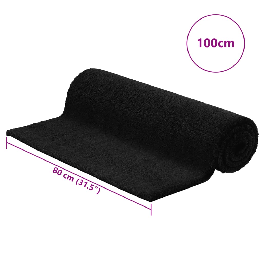 vidaXL Fußmatte Schwarz 80x100 cm Kokosfaser Getuftet