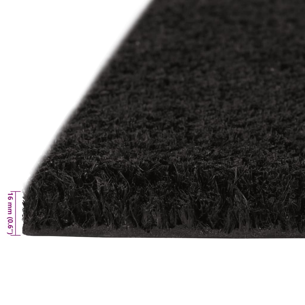 vidaXL Fußmatte Schwarz 80x100 cm Kokosfaser Getuftet