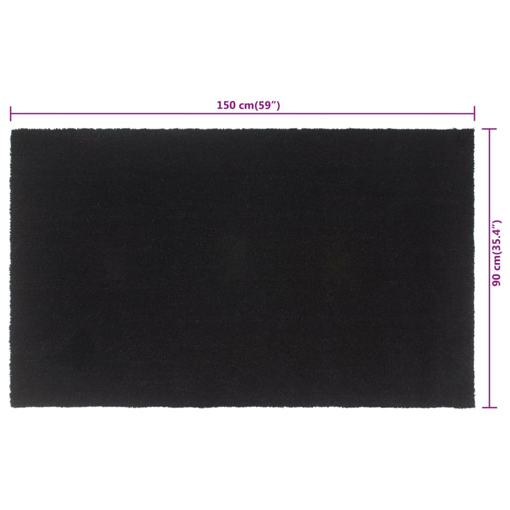 vidaXL Fußmatte Schwarz 90x150 cm Kokosfaser Getuftet