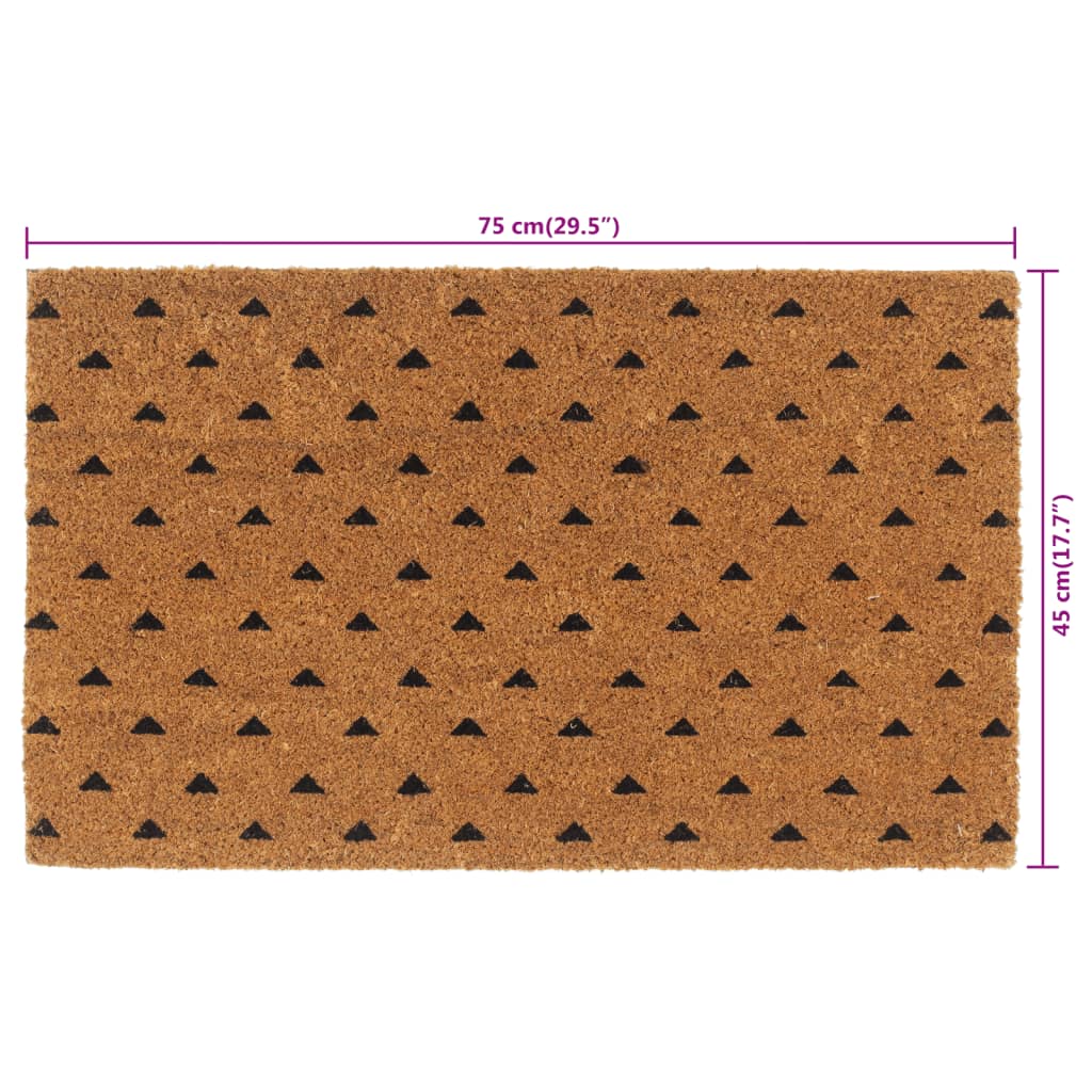 vidaXL Fußmatte Natur 45x75 cm Kokosfaser Getuftet