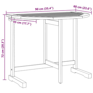 vidaXL Balkontisch Klappbar 90x60x72 cm Massivholz Akazie