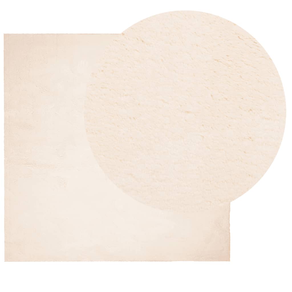 vidaXL Teppich HUARTE Kurzflor Weich und Waschbar Beige 120x120 cm