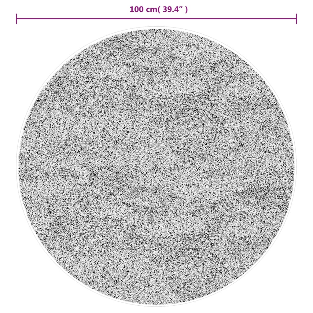 vidaXL Teppich HUARTE Kurzflor Weich und Waschbar Sandfarben Ø 100 cm