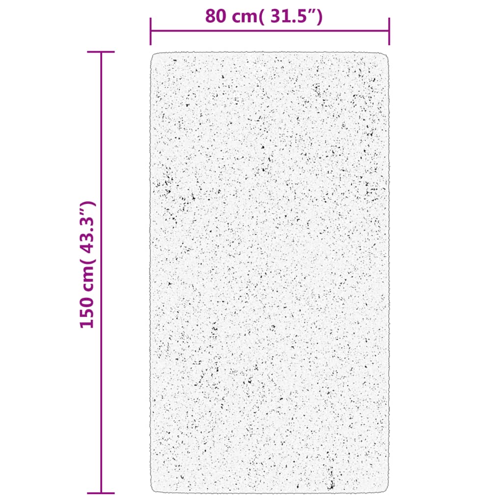 Teppich HUARTE Kurzflor Weich und Waschbar Grau 80x150 cm