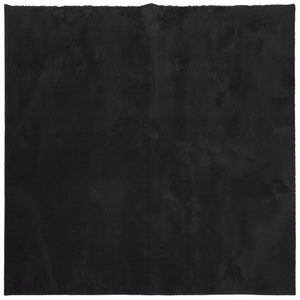 Teppich HUARTE Kurzflor Weich und Waschbar Schwarz 240x240 cm