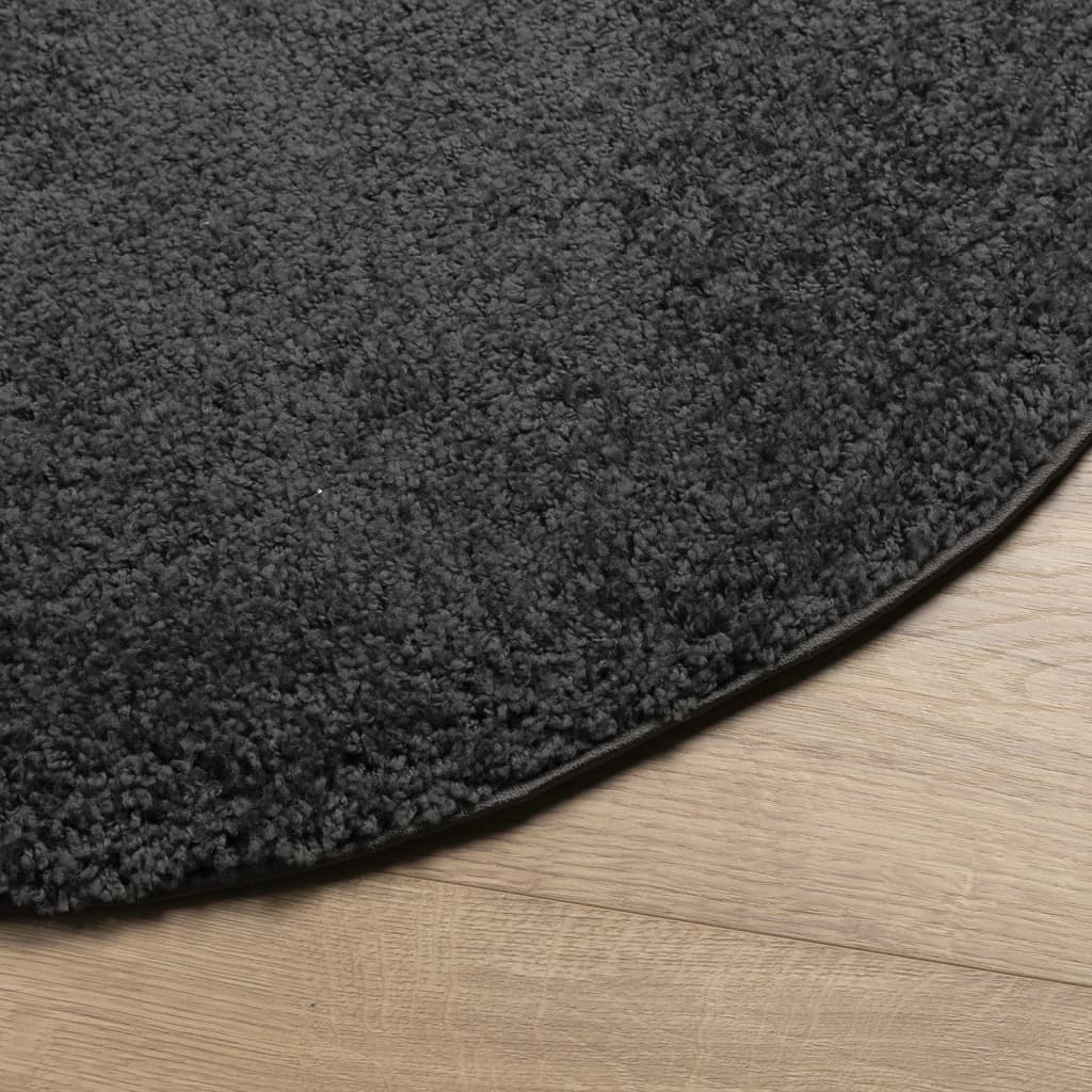 vidaXL Teppich Shaggy Hochflor Modern Anthrazit Ø 120 cm