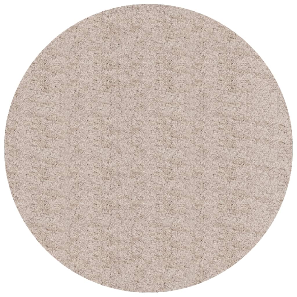 vidaXL Shaggy-Teppich PAMPLONA Hochflor Modern Beige Ø 160 cm