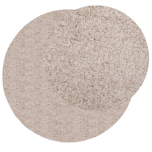 vidaXL Shaggy-Teppich PAMPLONA Hochflor Modern Beige Ø 160 cm