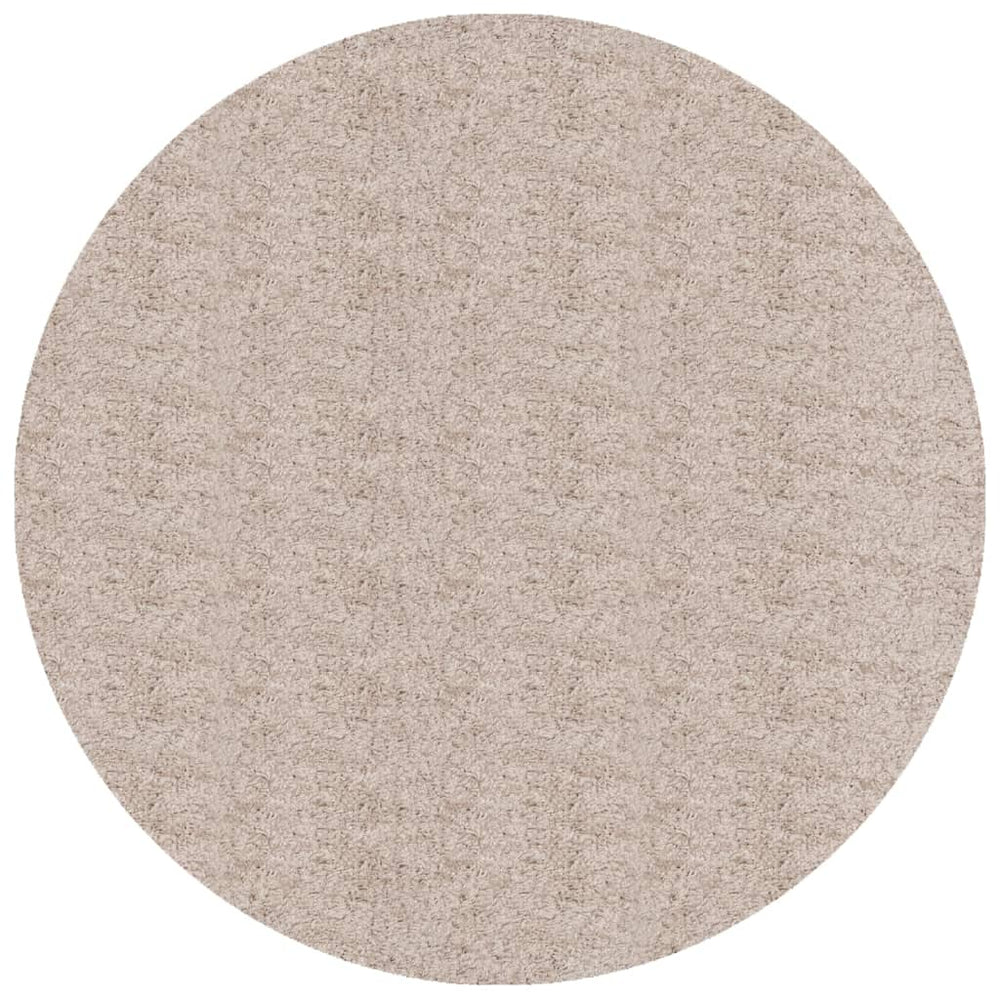 Shaggy-Teppich PAMPLONA Hochflor Modern Beige Ø 240 cm Stilecasa