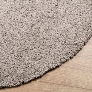 Shaggy-Teppich PAMPLONA Hochflor Modern Beige Ø 240 cm Stilecasa