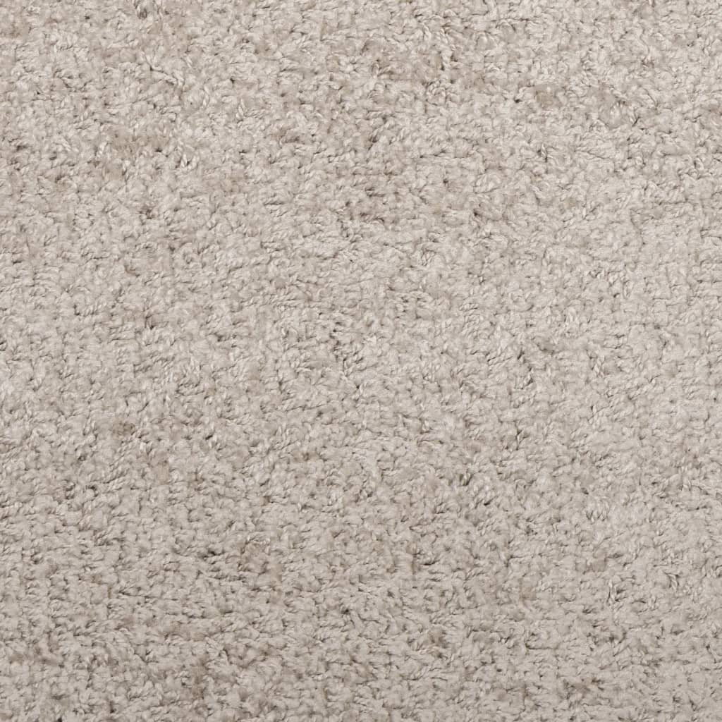 Shaggy-Teppich PAMPLONA Hochflor Modern Beige Ø 240 cm Stilecasa