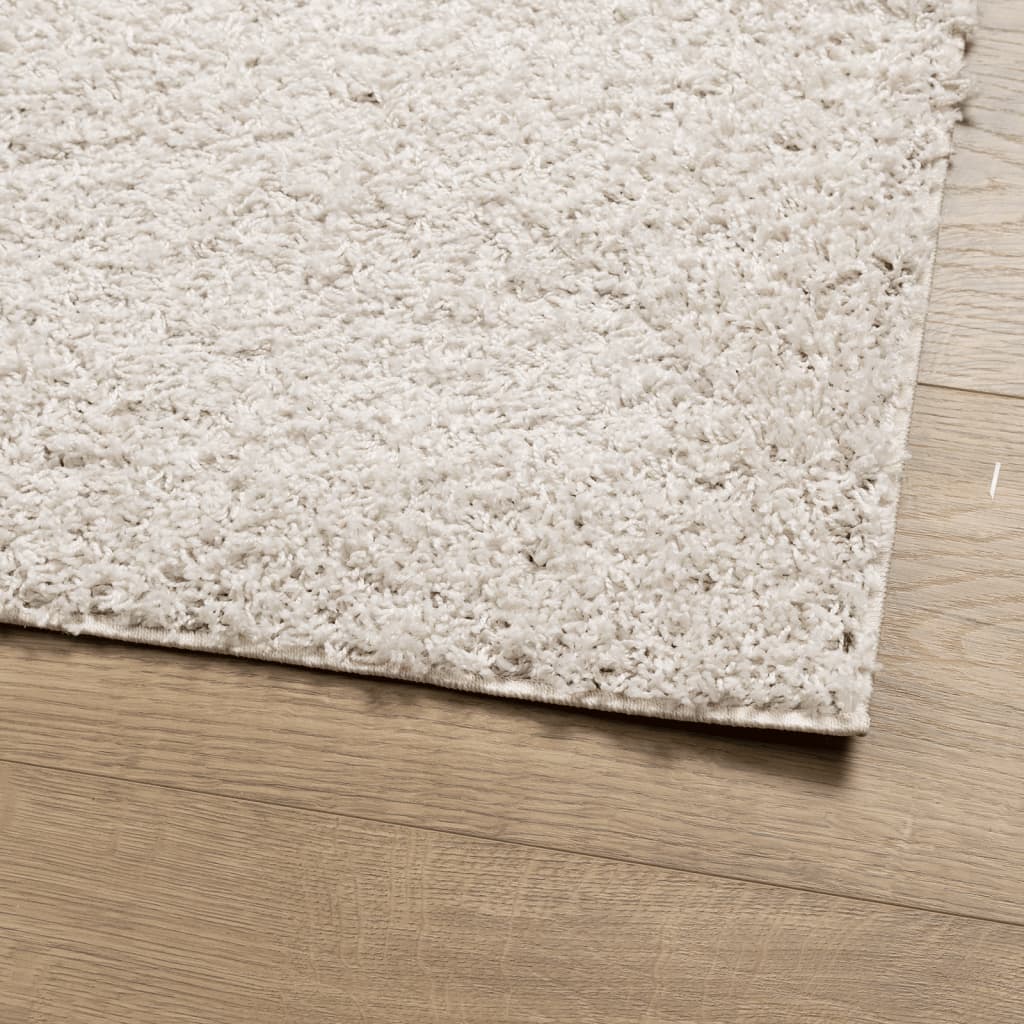 vidaXL Teppich Shaggy Hochflor Modern Creme 80x150 cm