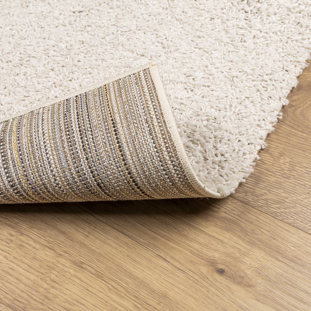 vidaXL Teppich Shaggy Hochflor Modern Creme 80x150 cm