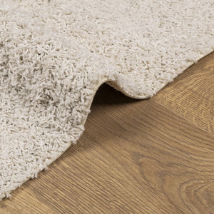 vidaXL Teppich Shaggy Hochflor Modern Creme 80x200 cm