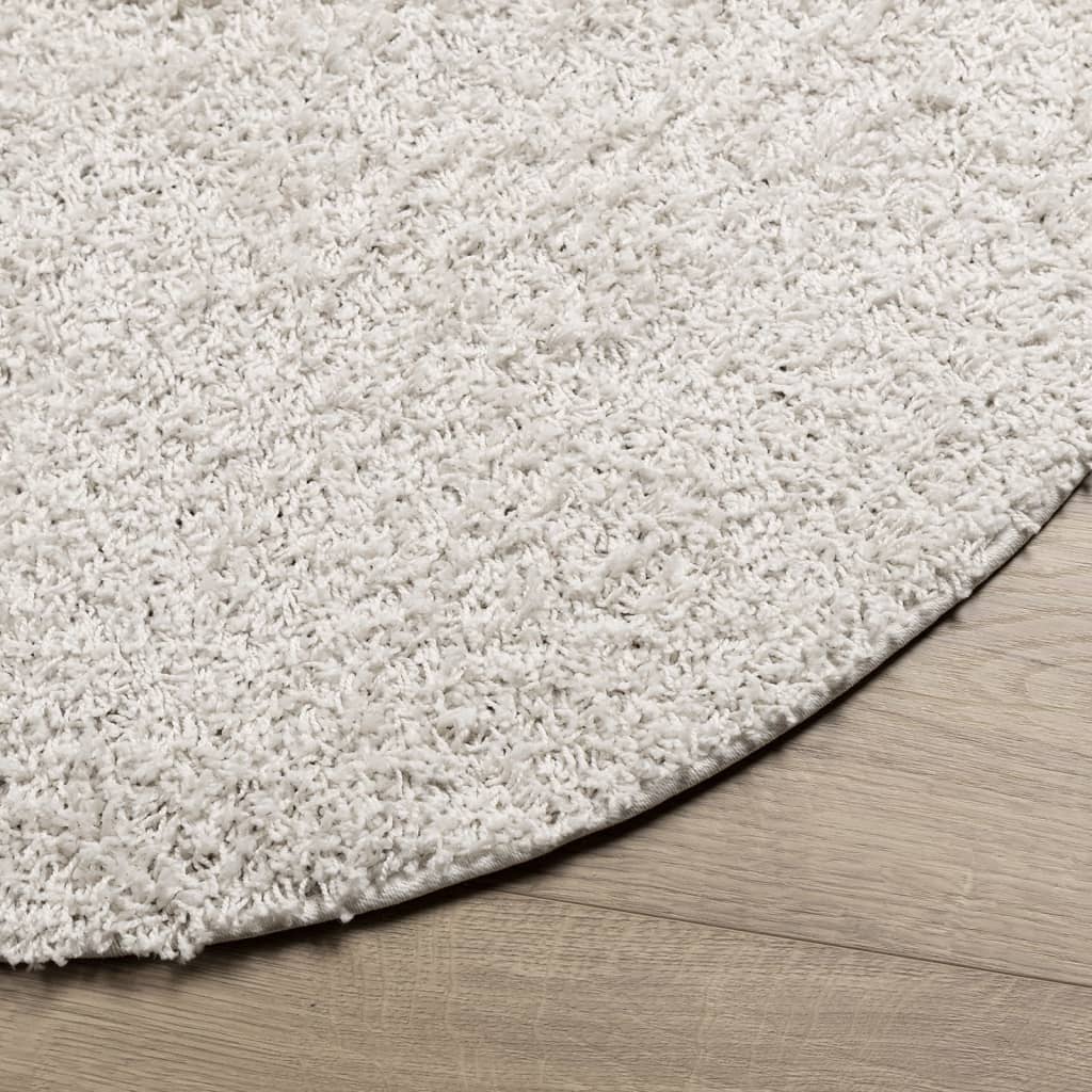 vidaXL Teppich Shaggy Hochflor Modern Creme Ø 80 cm