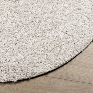 Teppich Shaggy Hochflor Modern Creme Ø 200 cm Stilecasa