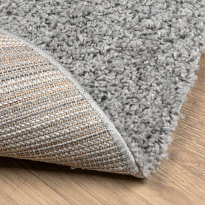 vidaXL Shaggy-Teppich PAMPLONA Hochflor Modern Grau Ø 80 cm