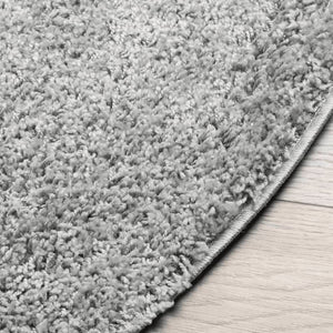 vidaXL Shaggy-Teppich PAMPLONA Hochflor Modern Grau Ø 100 cm