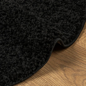 vidaXL Shaggy-Teppich PAMPLONA Hochflor Modern Schwarz Ø 80 cm