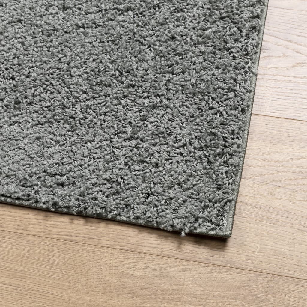 vidaXL Teppich Shaggy Hochflor Modern Grün 80x150 cm