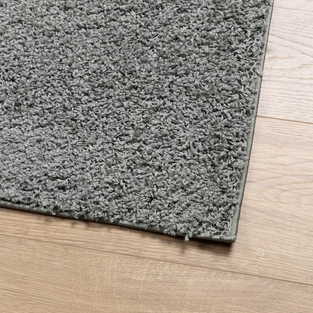 vidaXL Teppich Shaggy Hochflor Modern Grün 100x200 cm