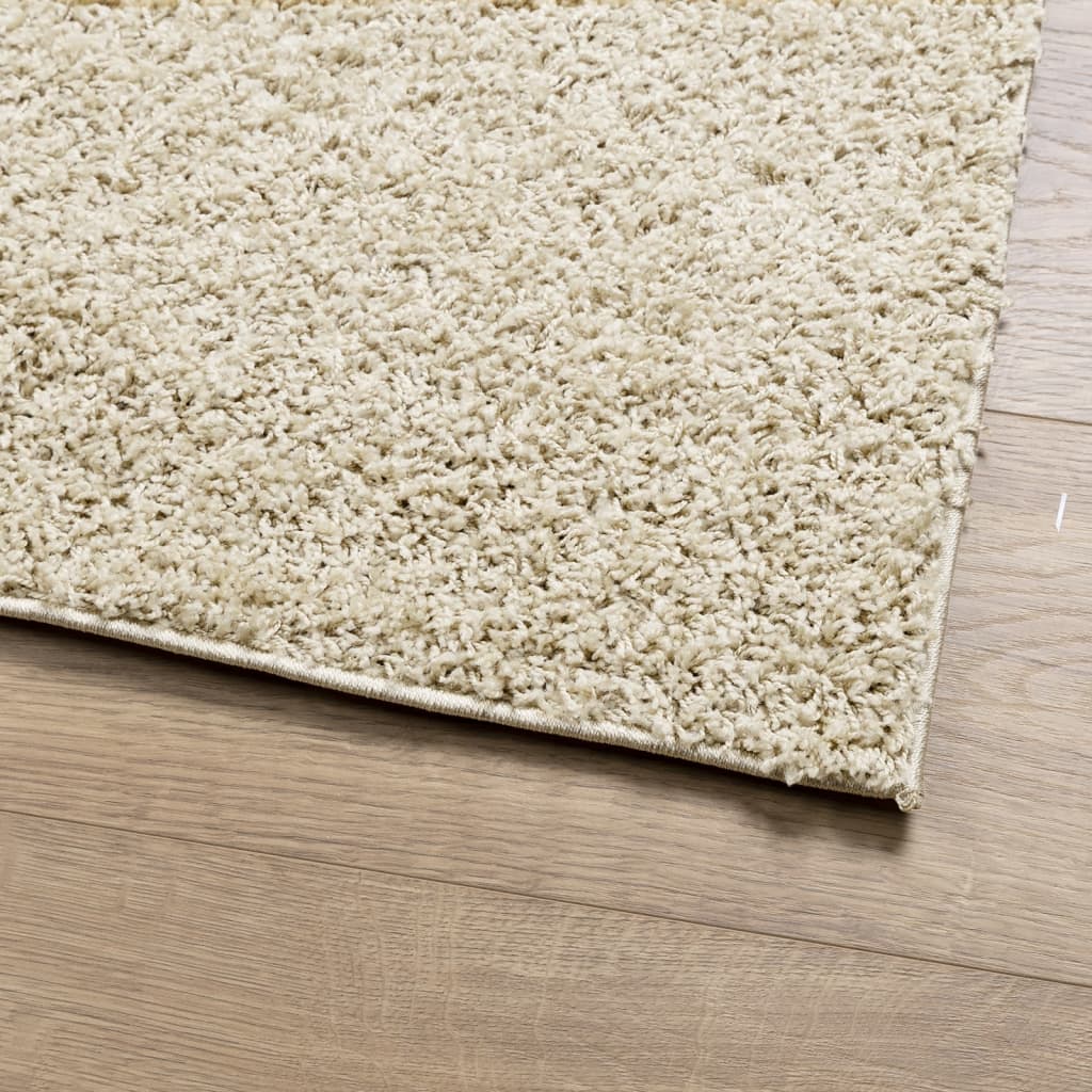 vidaXL Teppich Shaggy Hochflor Modern Golden 60x110 cm