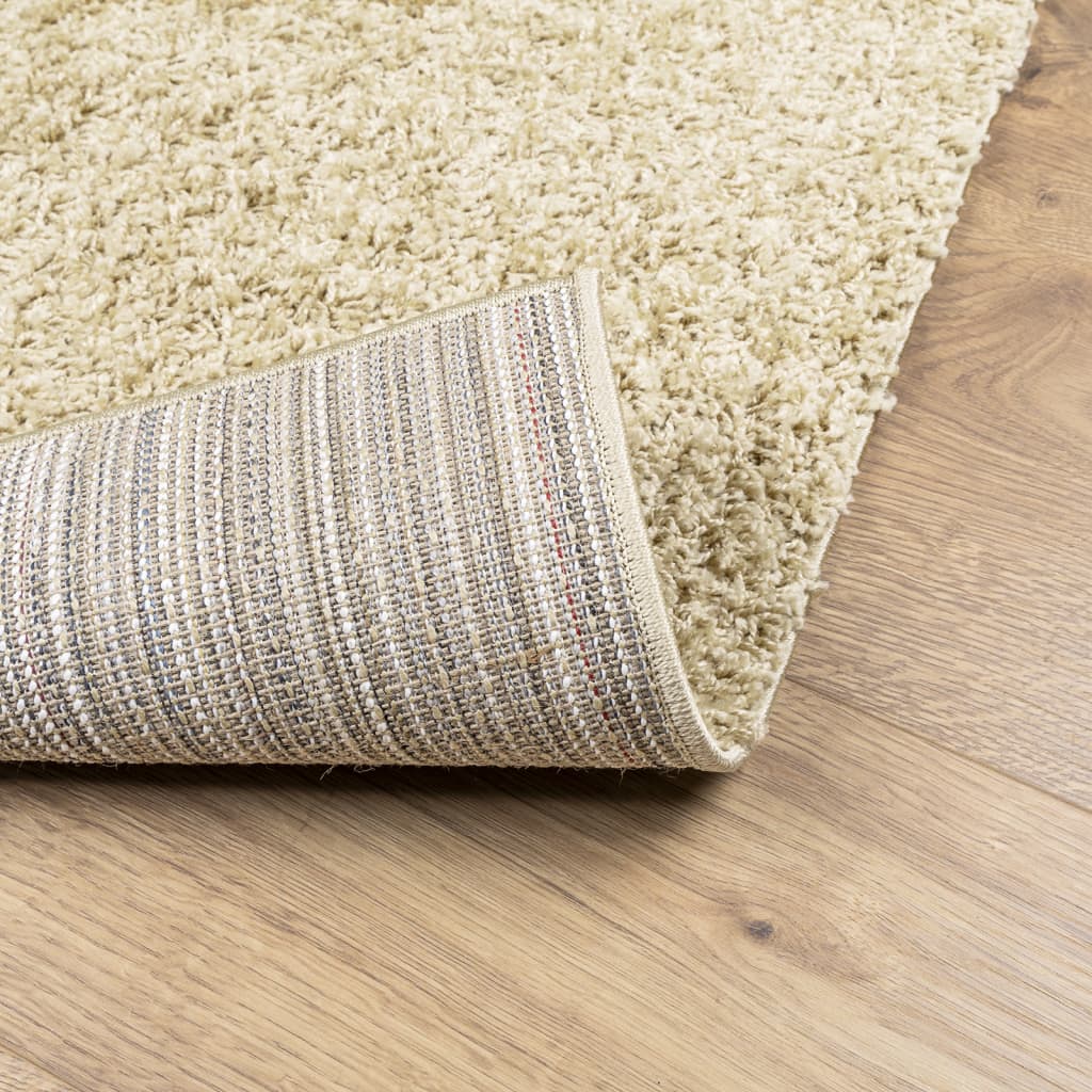 vidaXL Teppich Shaggy Hochflor Modern Golden 80x250 cm