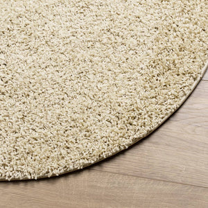 vidaXL Teppich Shaggy Hochflor Modern Golden Ø 100 cm