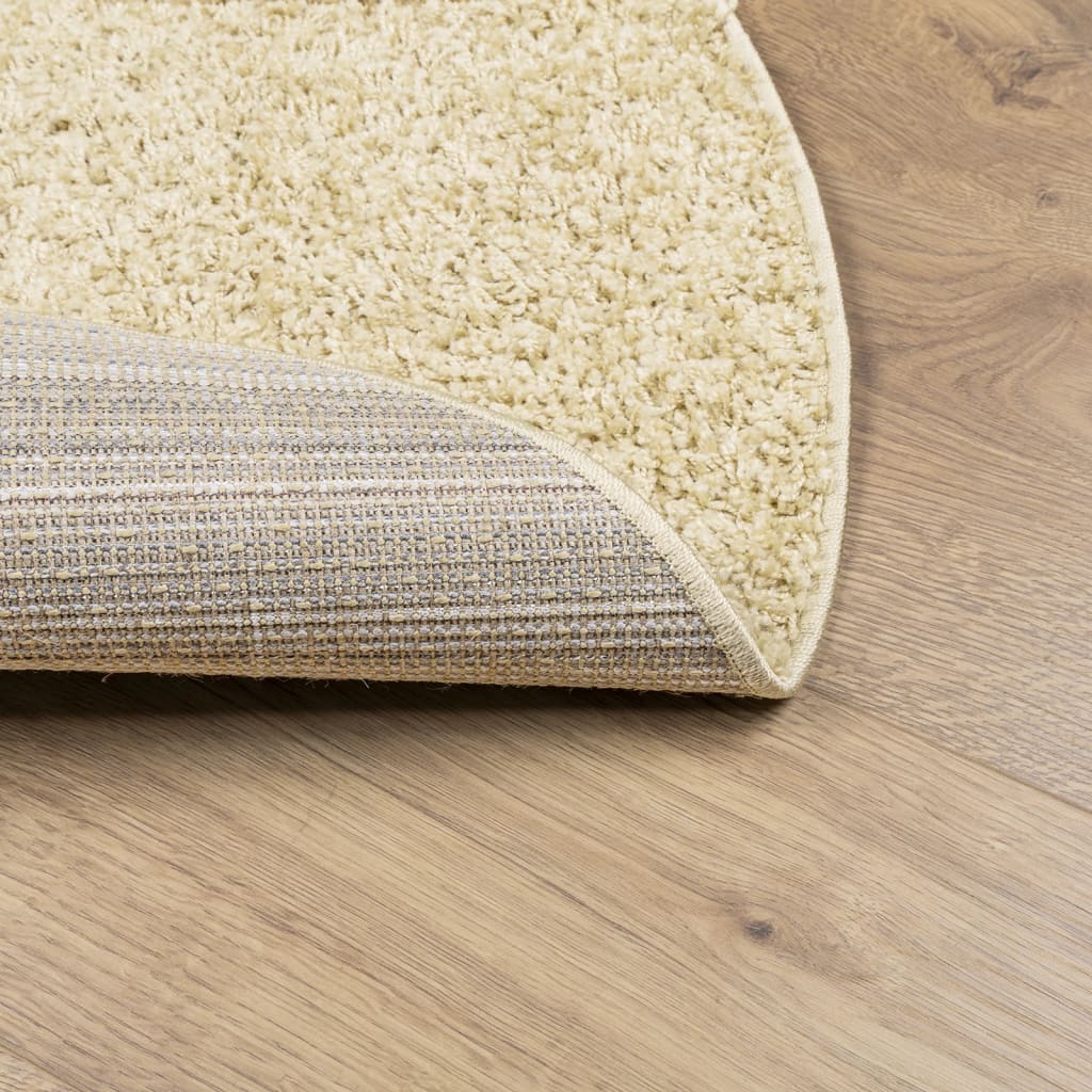 vidaXL Teppich Shaggy Hochflor Modern Golden Ø 120 cm