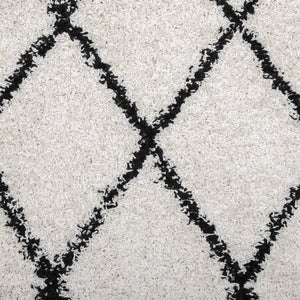 vidaXL Shaggy-Teppich PAMPLONA Hochflor Modern Creme Schwarz 200x280cm