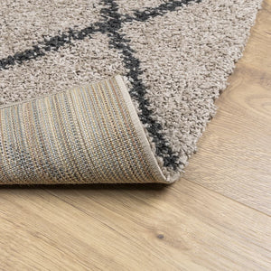 Teppich Shaggy Hochflor Modern Beige und Anthrazit 120x170 cm Stilecasa