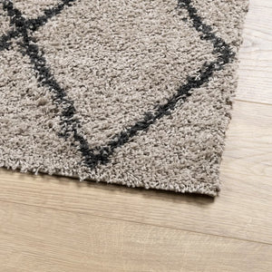 vidaXL Shaggy-Teppich Hochflor Modern Beige Anthrazit 240x340 cm