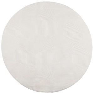 vidaXL Teppich IZA Kurzflor Skandinavischer Look Creme Ø 100 cm