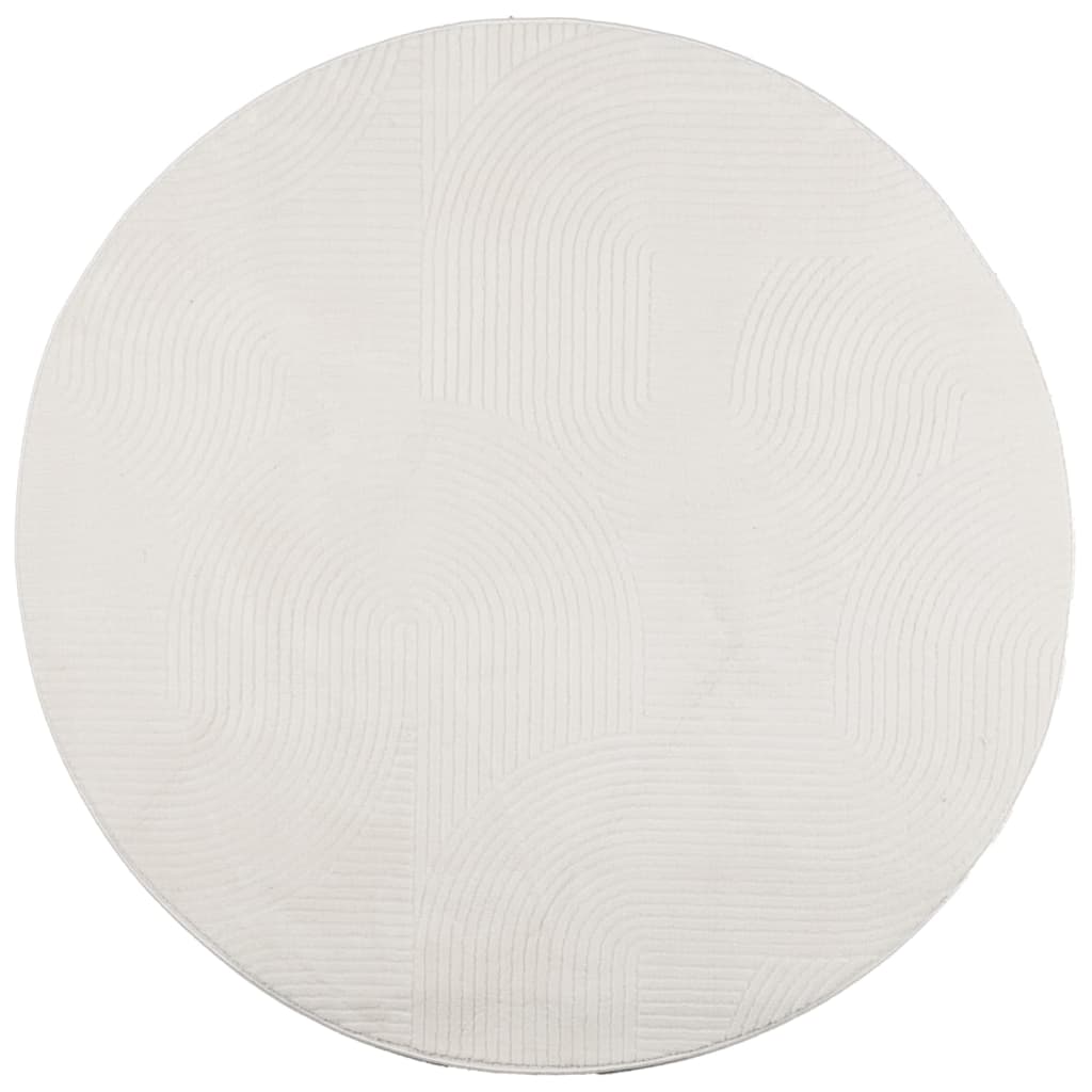 vidaXL Teppich IZA Kurzflor Skandinavischer Look Creme Ø 200 cm