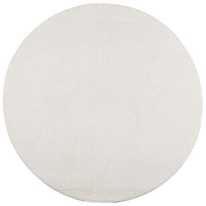 vidaXL Teppich IZA Kurzflor Skandinavischer Look Creme Ø 200 cm