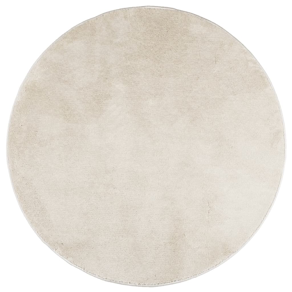 vidaXL Teppich OVIEDO Kurzflor Beige Ø 80 cm