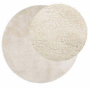 vidaXL Teppich OVIEDO Kurzflor Beige Ø 80 cm