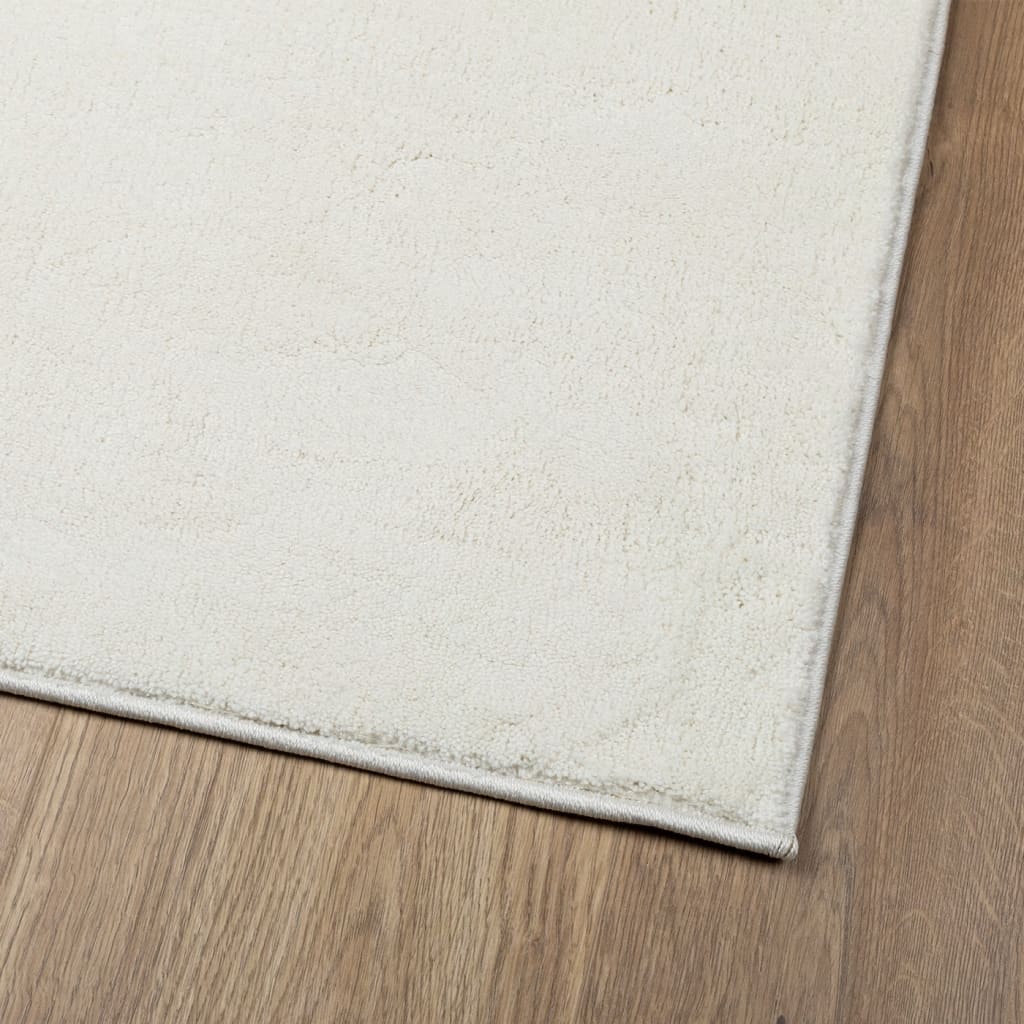 vidaXL Teppich OVIEDO Kurzflor Creme 80x200 cm