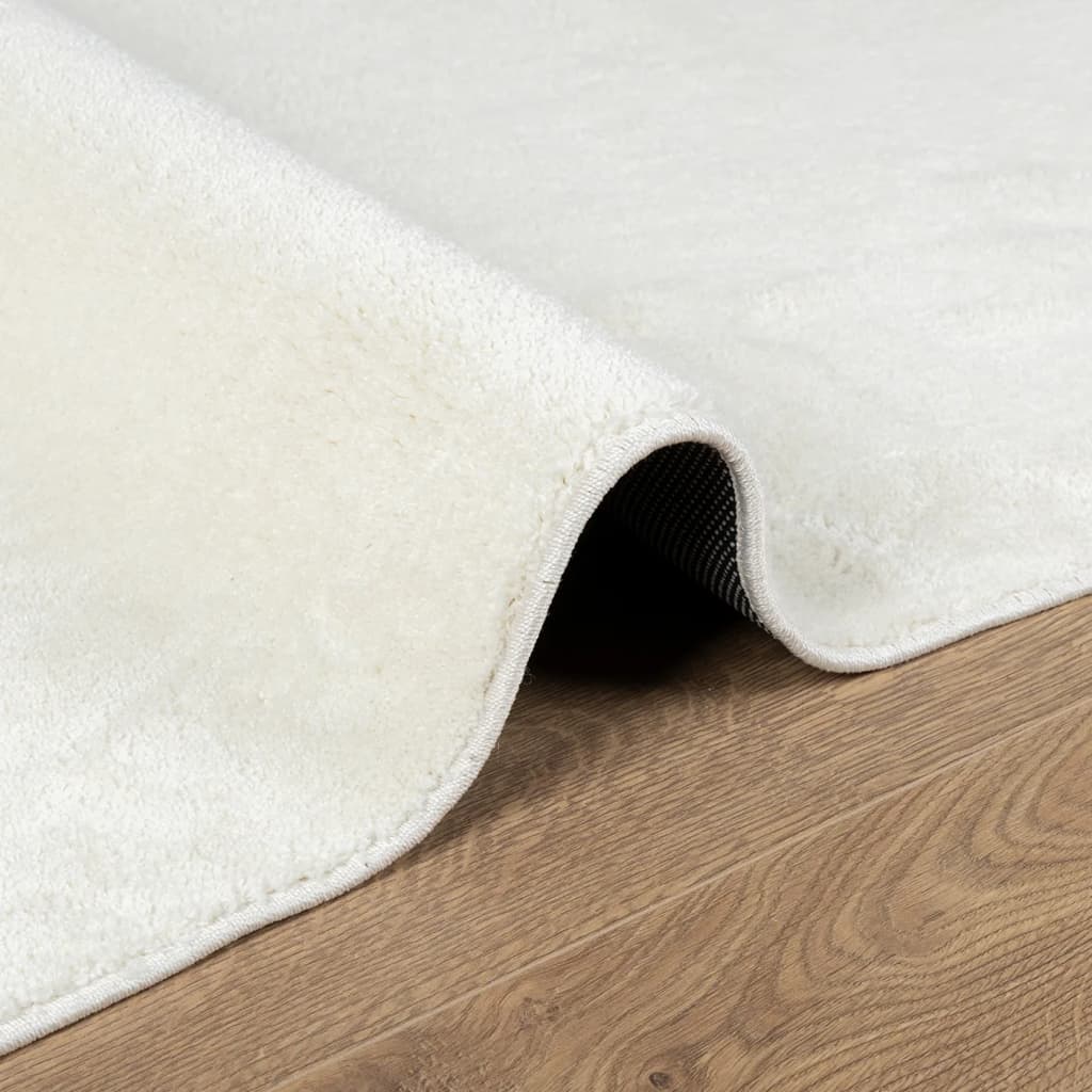 vidaXL Teppich OVIEDO Kurzflor Creme 80x200 cm