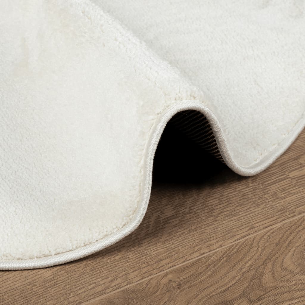 vidaXL Teppich OVIEDO Kurzflor Creme Ø 80 cm