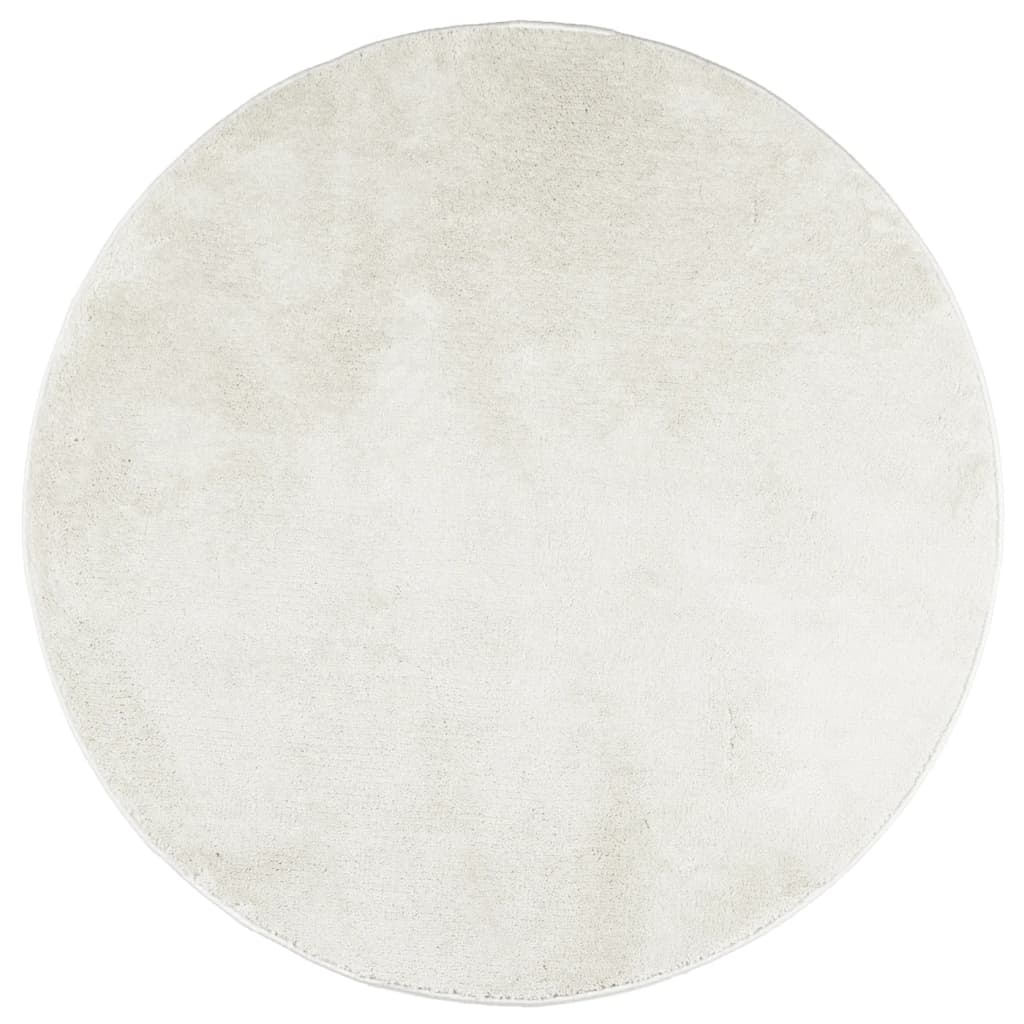 vidaXL Teppich OVIEDO Kurzflor Creme Ø 100 cm