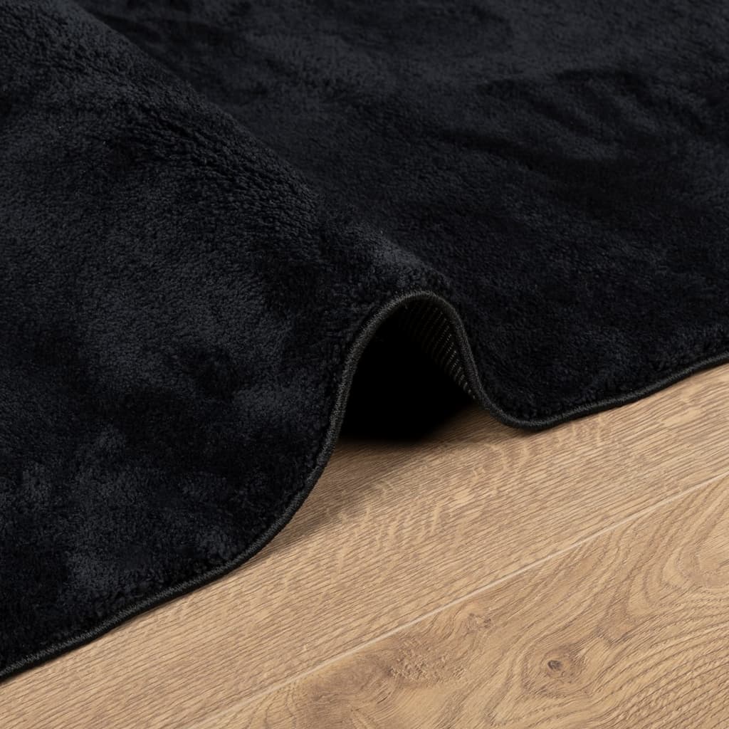 vidaXL Teppich OVIEDO Kurzflor Schwarz 80x150 cm